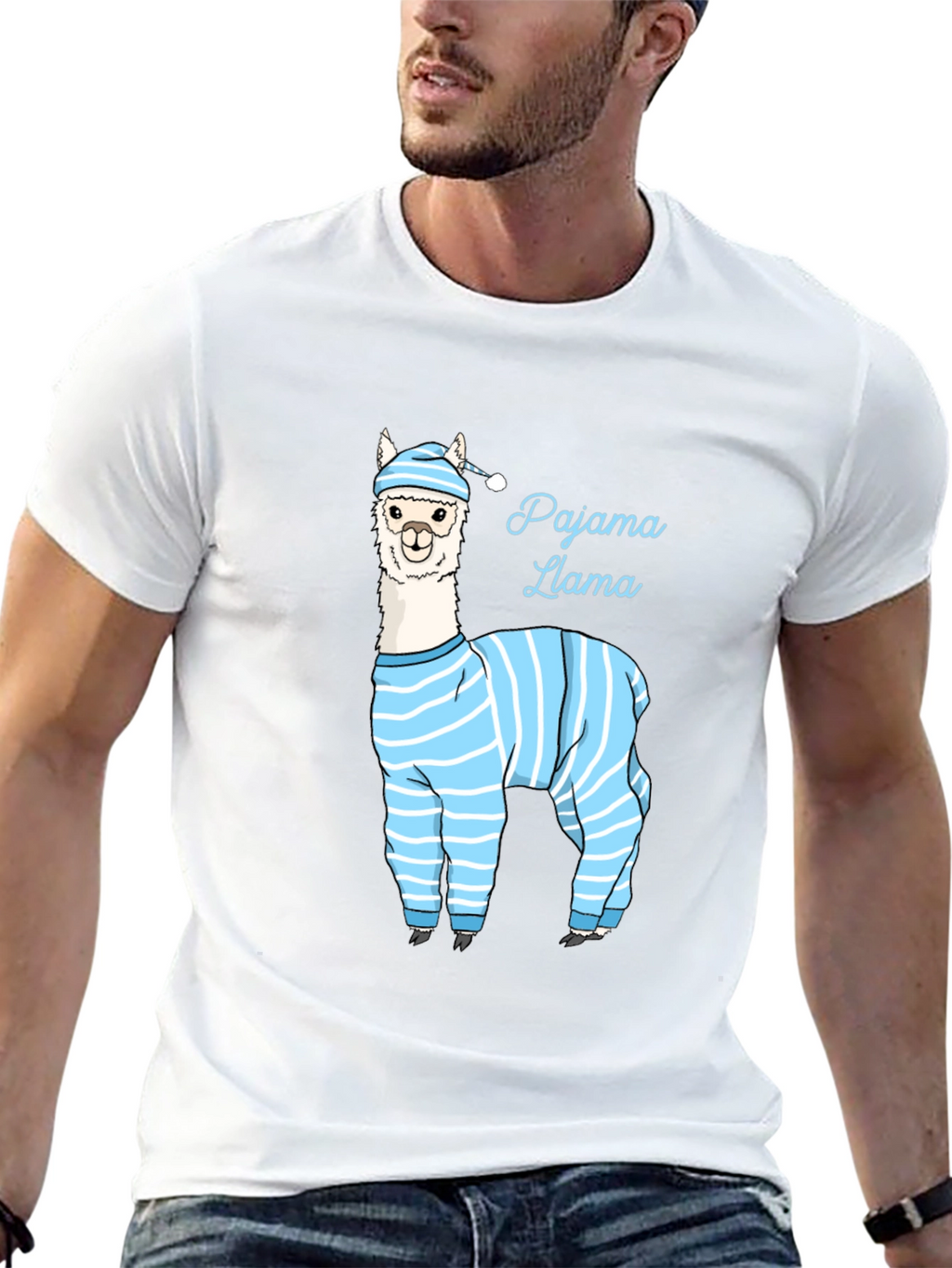 Pajama Llama Graphic Tee - Mens Black T-Shirt