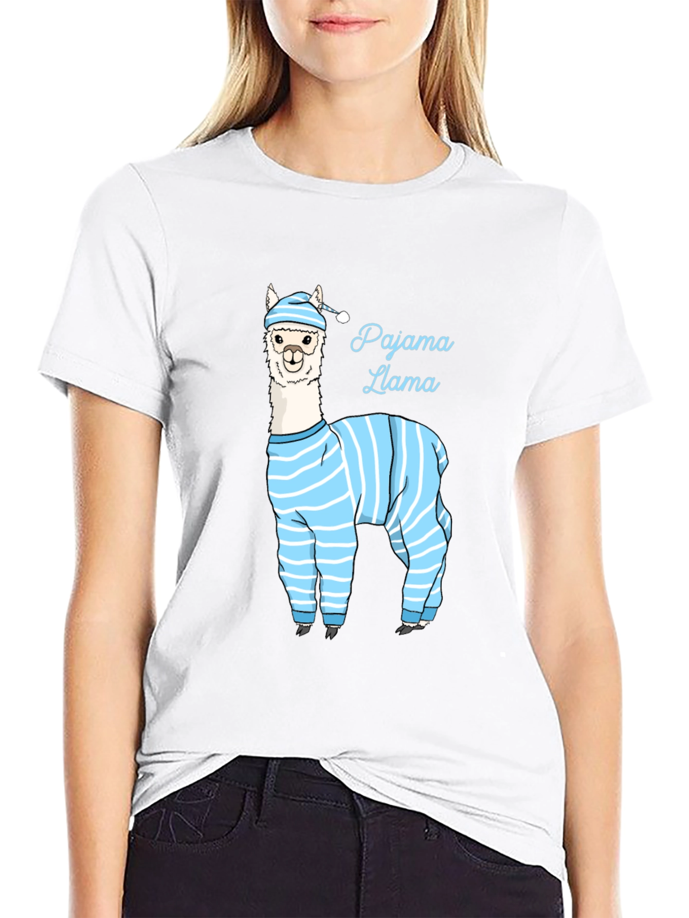 Pajama Llama Graphic Tee - Mens Black T-Shirt