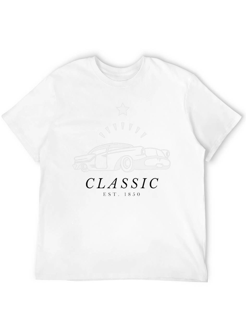 Classic Car Graphic Tee - Black Cotton Blend