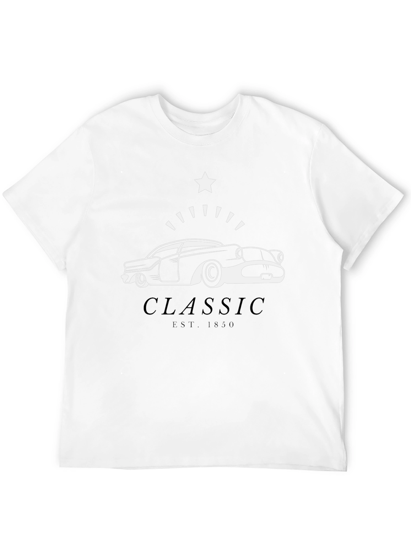 Classic Car Graphic Tee - Black Cotton Blend