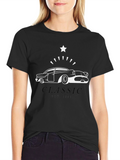 Classic Car Graphic Tee - Black Cotton Blend