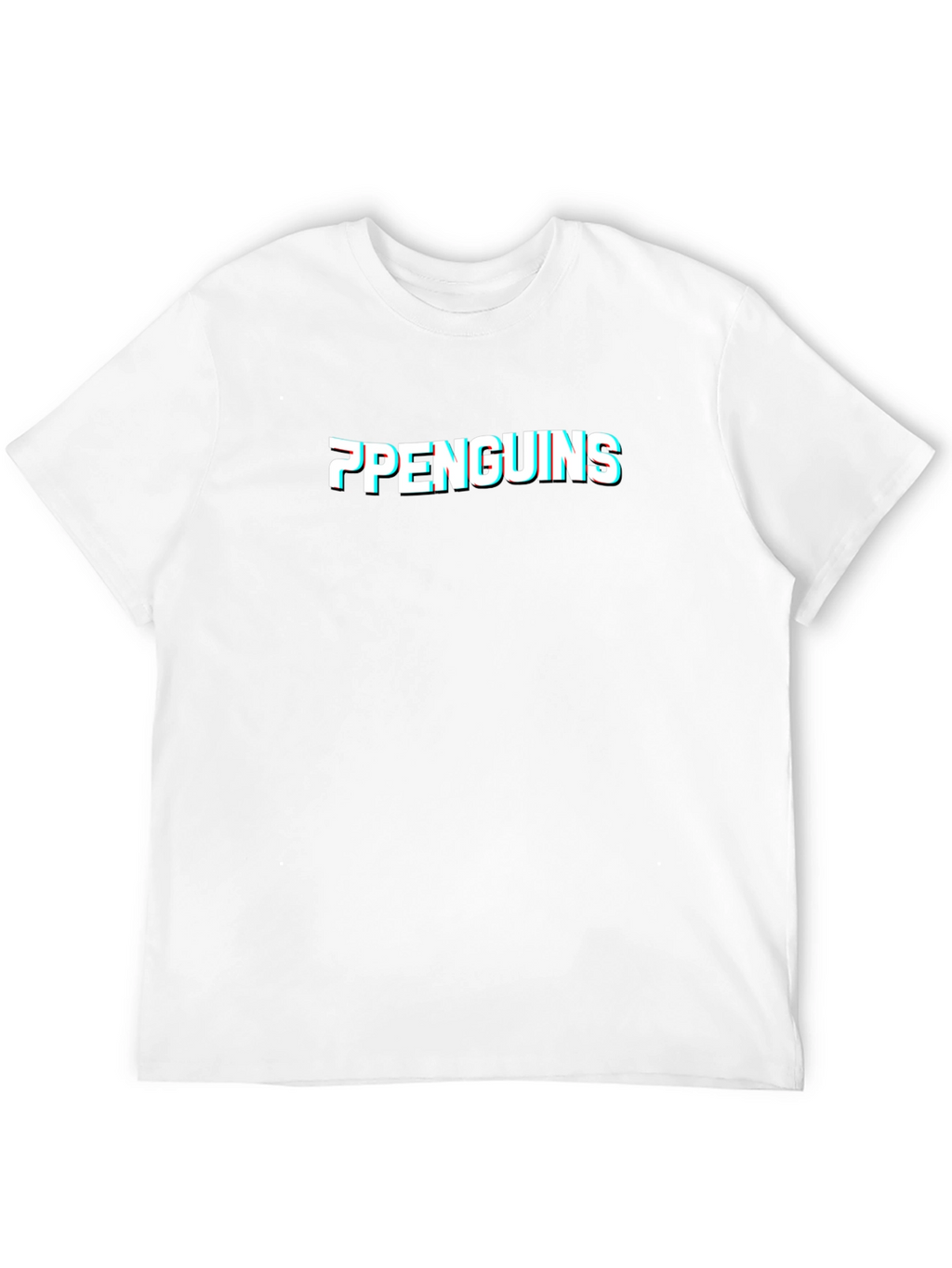 Penguins Glitch Graphic Black T-Shirt