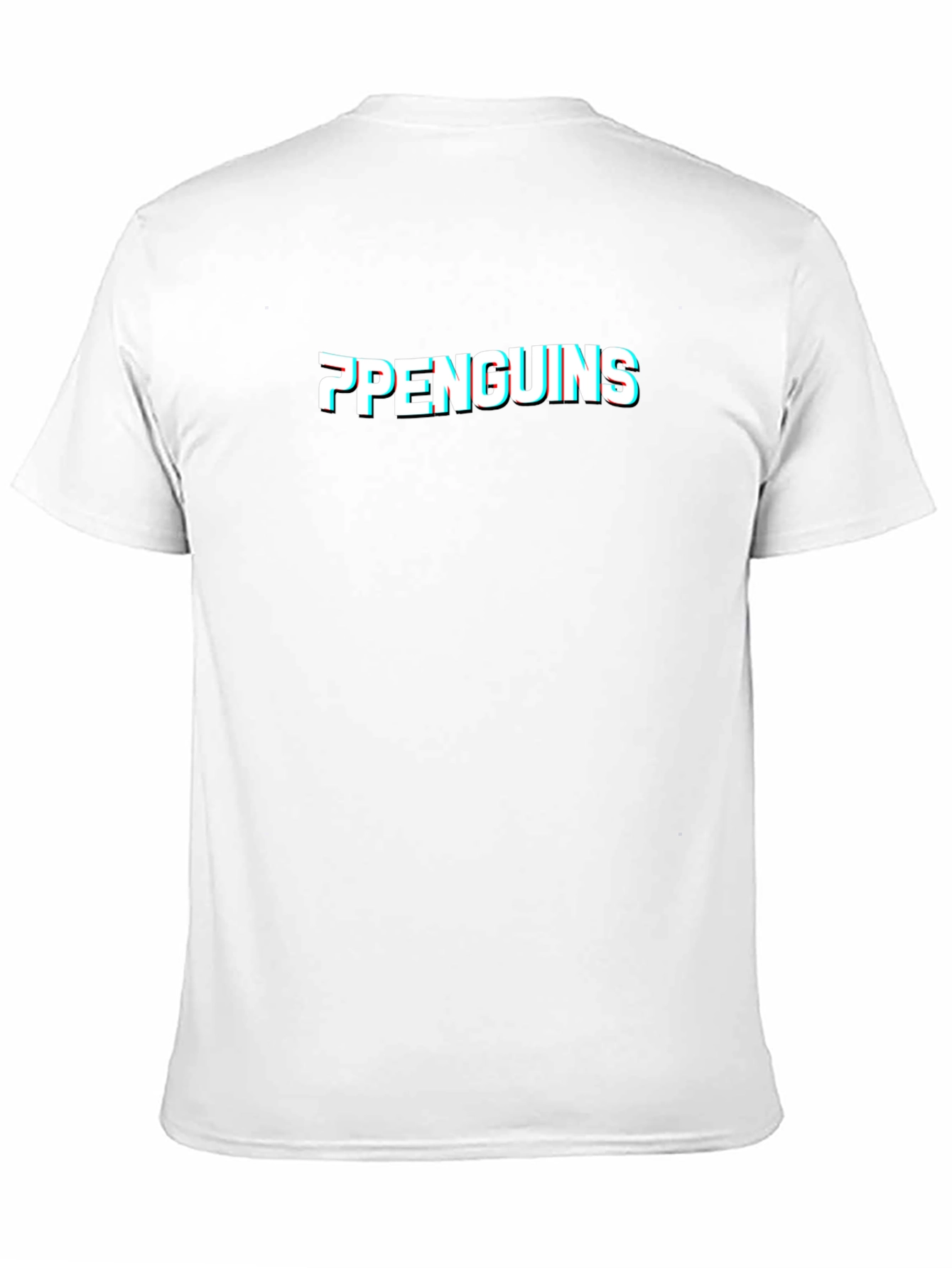 Penguins Glitch Graphic Black T-Shirt