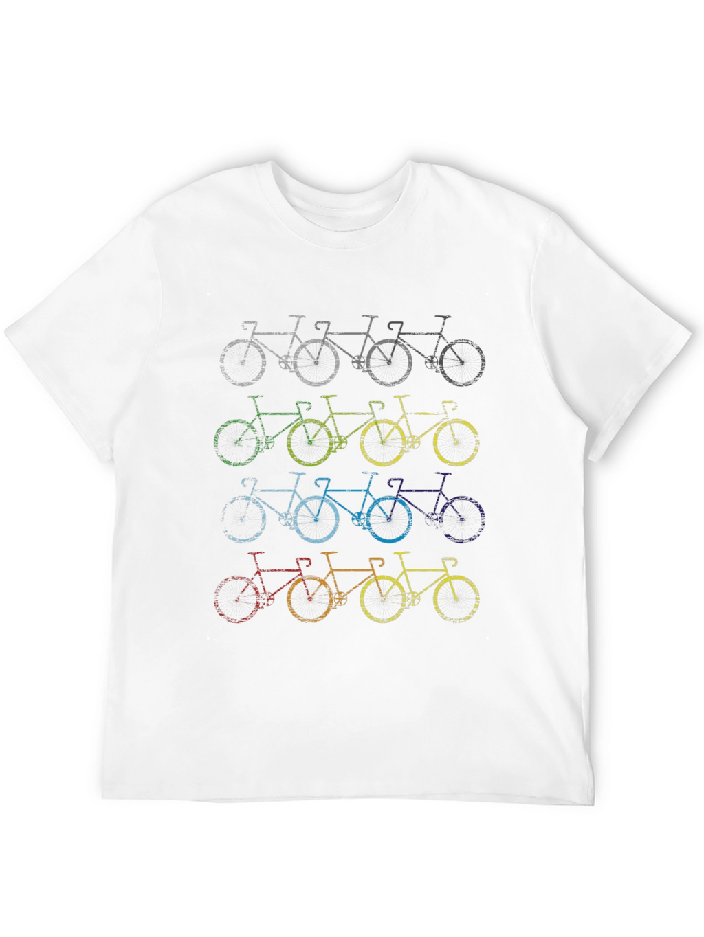 Retro Bicycle Print Black T-Shirt