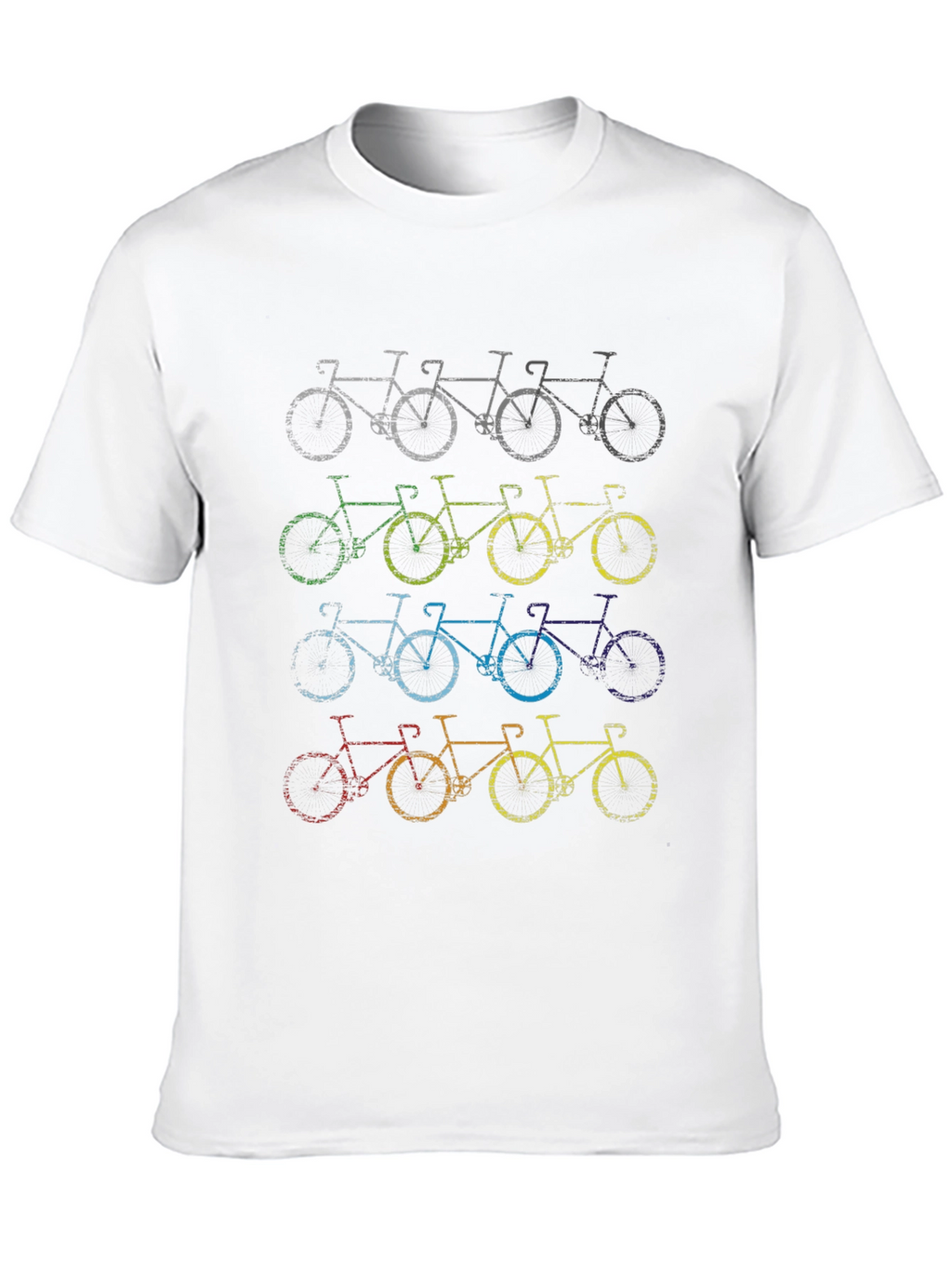 Retro Bicycle Print Black T-Shirt
