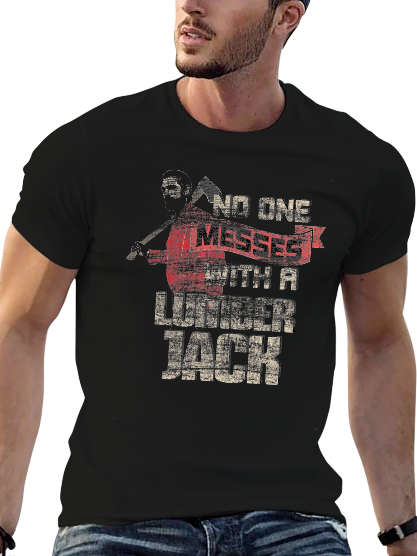 Lumberjack Graphic Tee - No One Messes With A Lumberjack