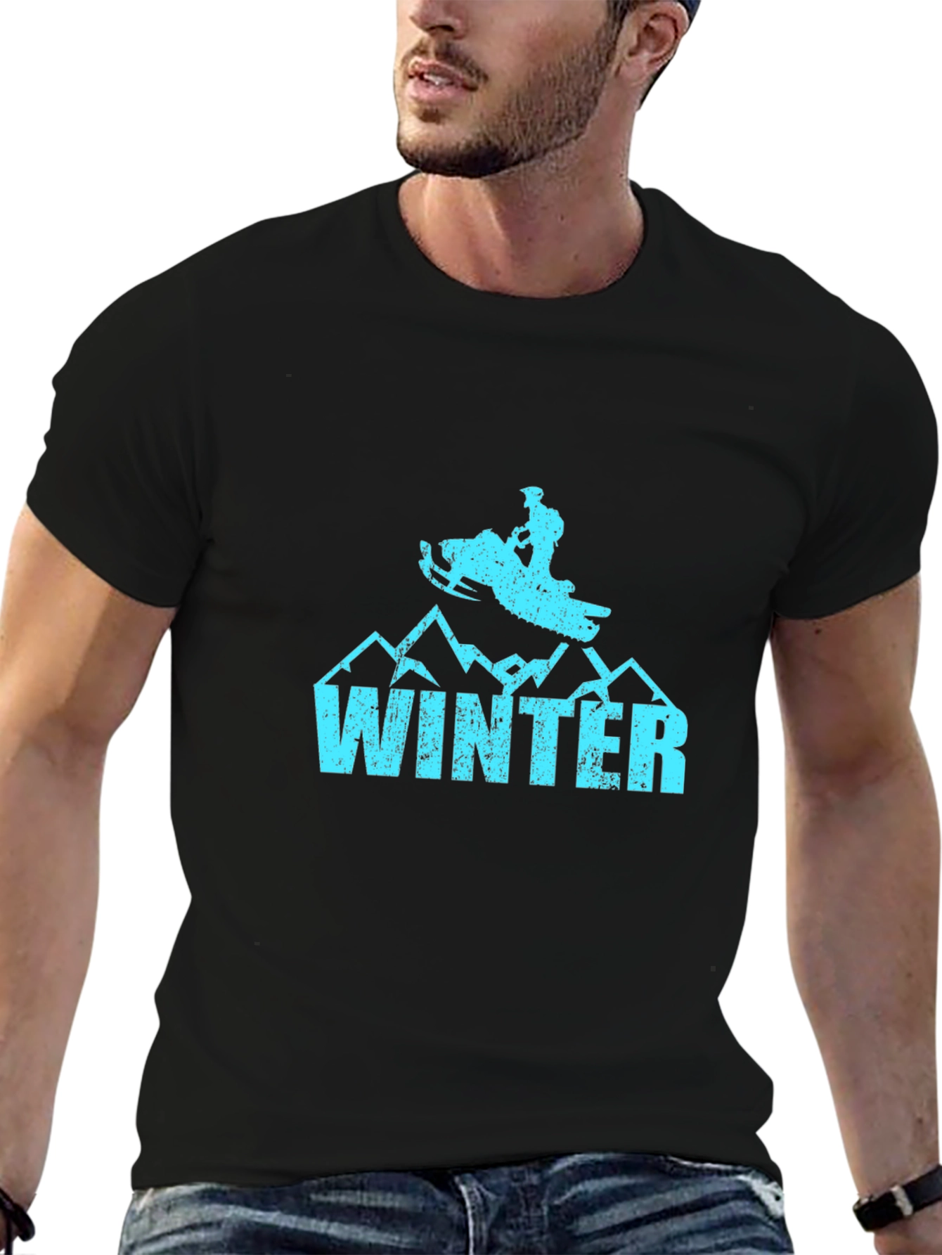 Winter Snowmobile Graphic T-Shirt