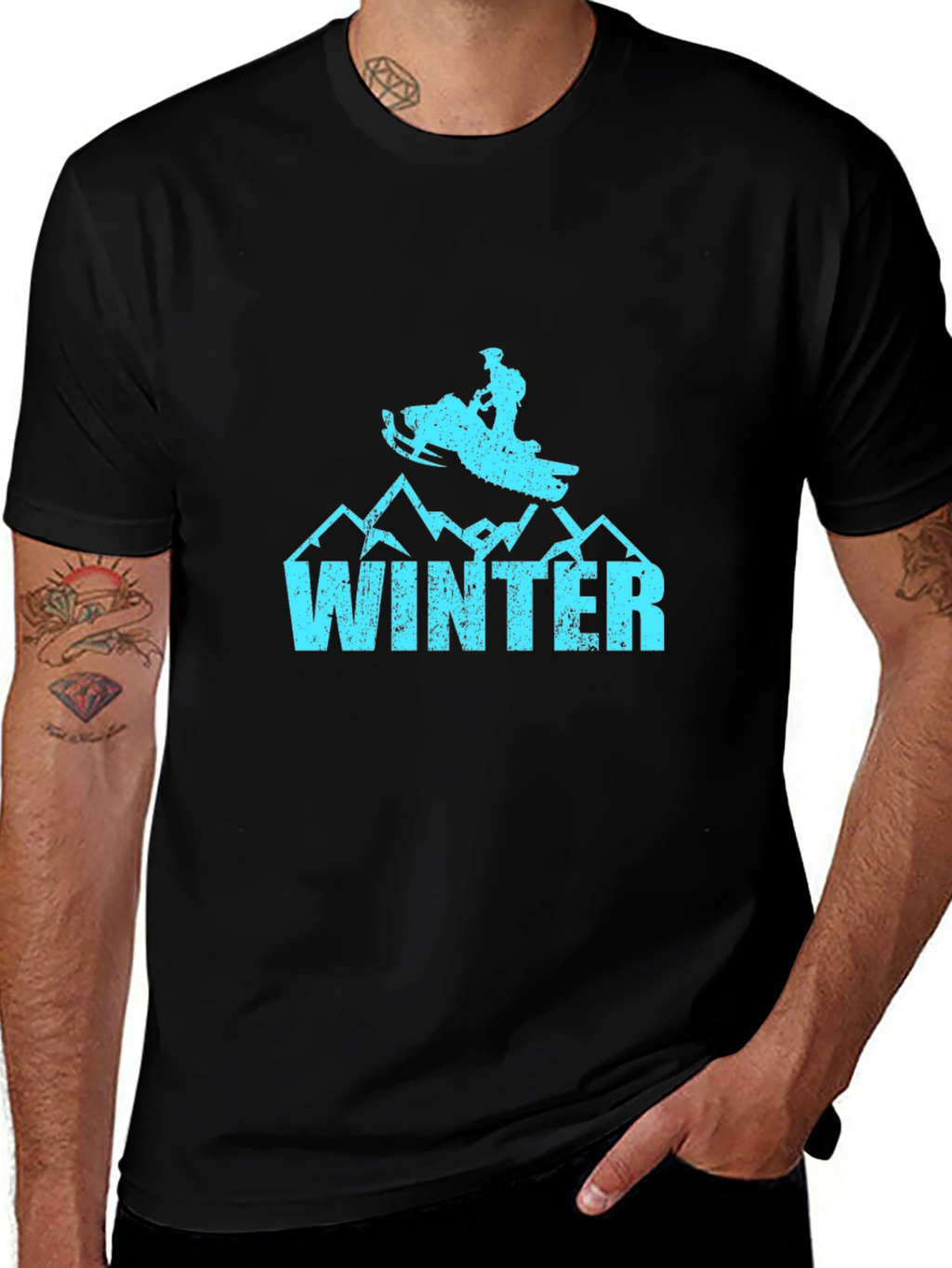 Winter Snowmobile Graphic T-Shirt