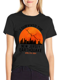 I Survived New Jersey Earthquake 2024 Black T-Shirt