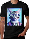 Cat in Glasses T-Shirt - Stylish Graphic Tee