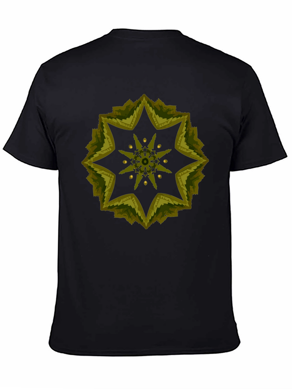 Geometric Starburst Tee - Stylish Black Cotton Blend Shirt