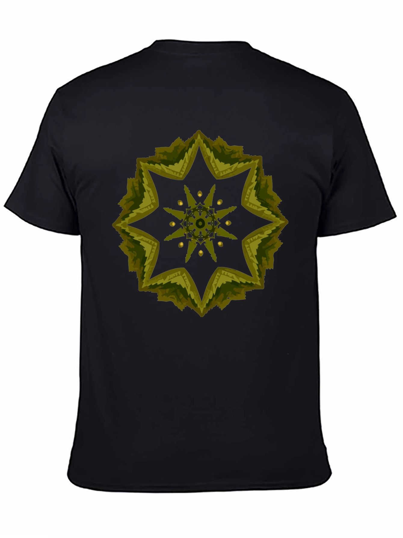 Geometric Starburst Tee - Stylish Black Cotton Blend Shirt