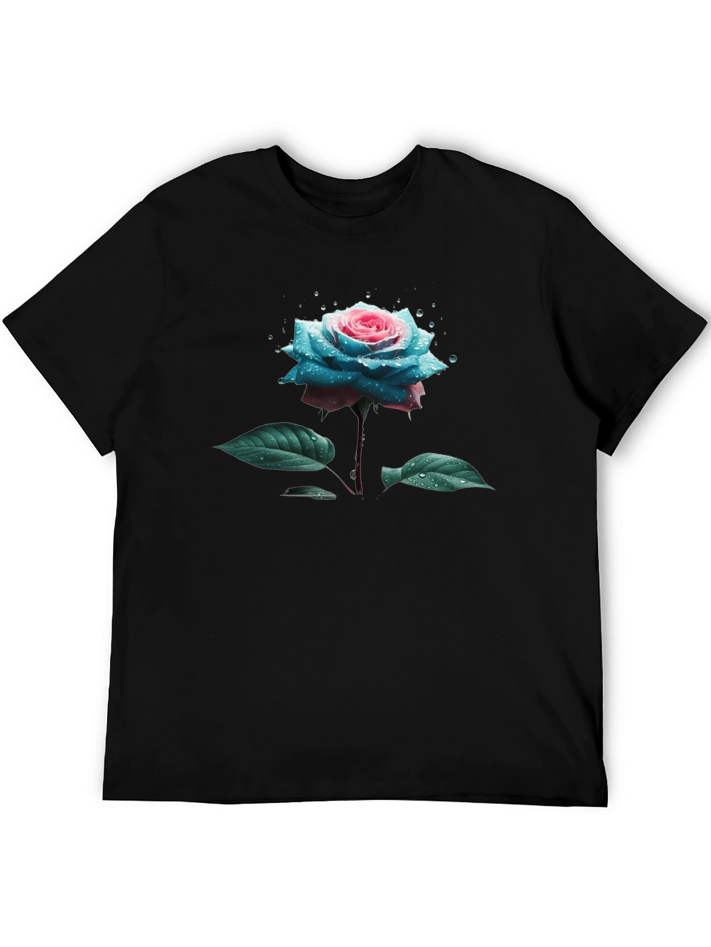 Floral Rose T-Shirt - Black