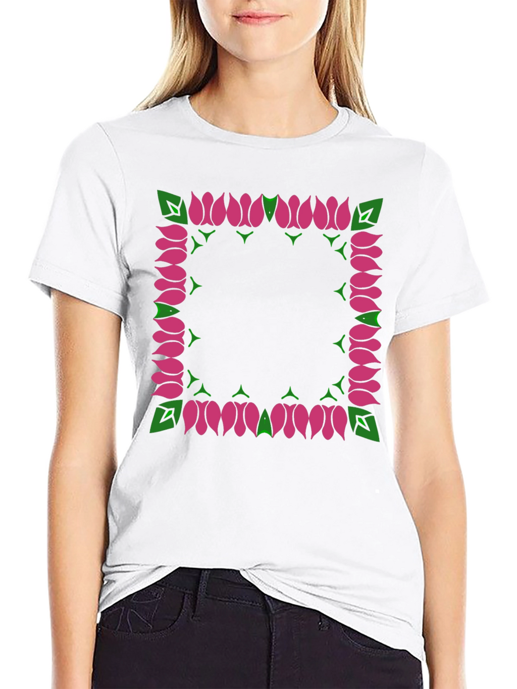 Floral Framed Graphic Tee - Stylish & Unique