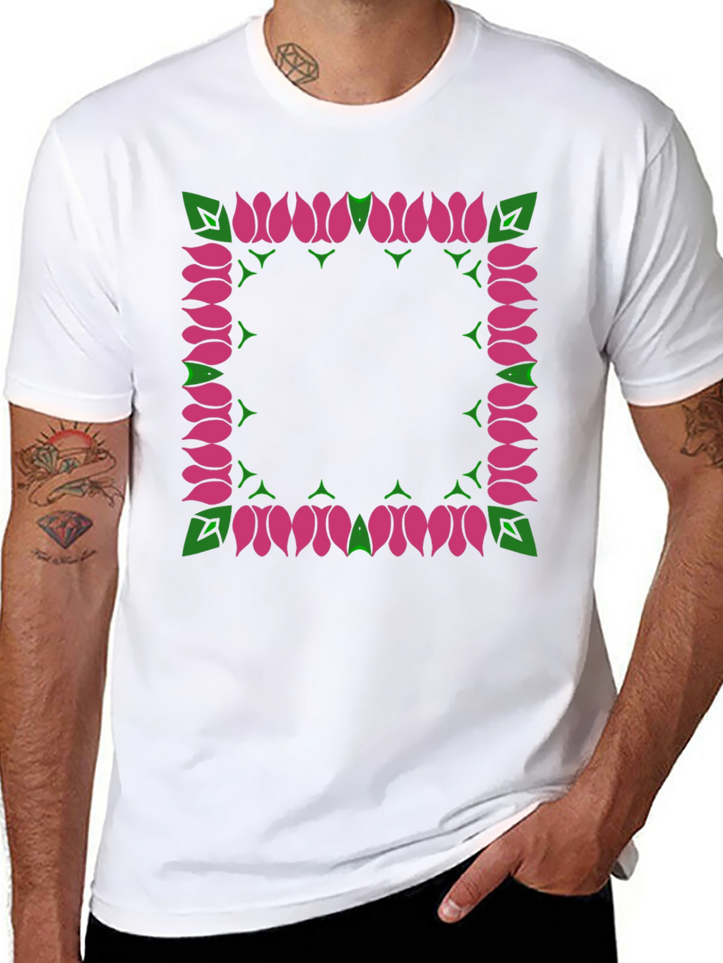 Floral Framed Graphic Tee - Stylish & Unique