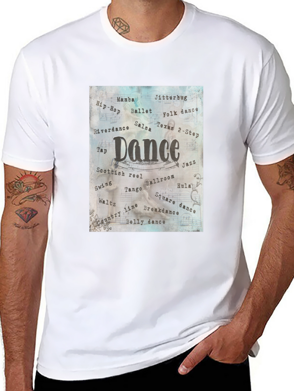 Dance Style Word Art Black T-Shirt