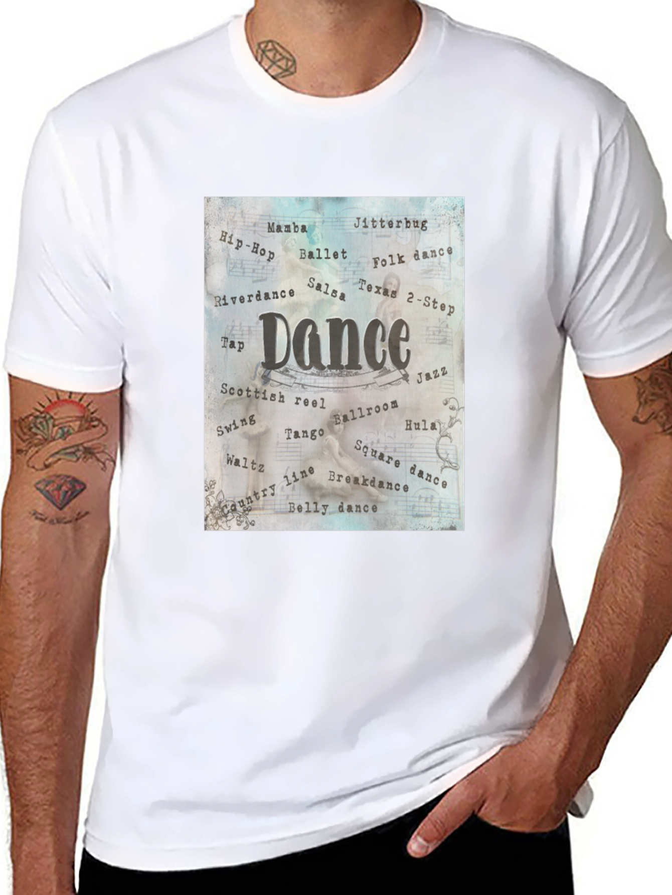 Dance Style Word Art Black T-Shirt