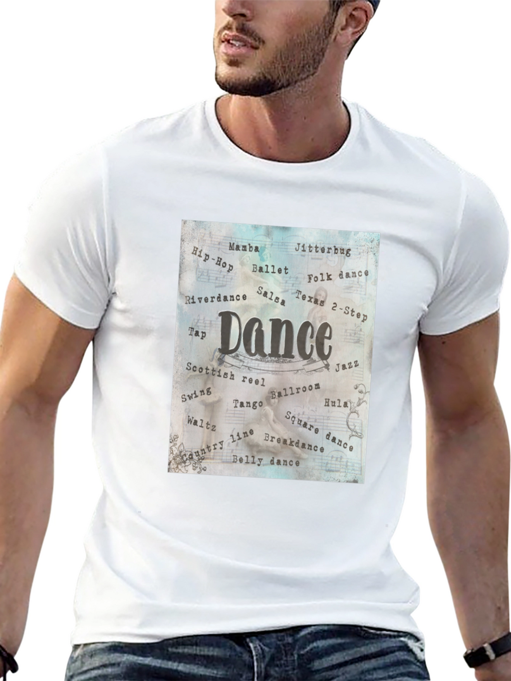 Dance Style Word Art Black T-Shirt