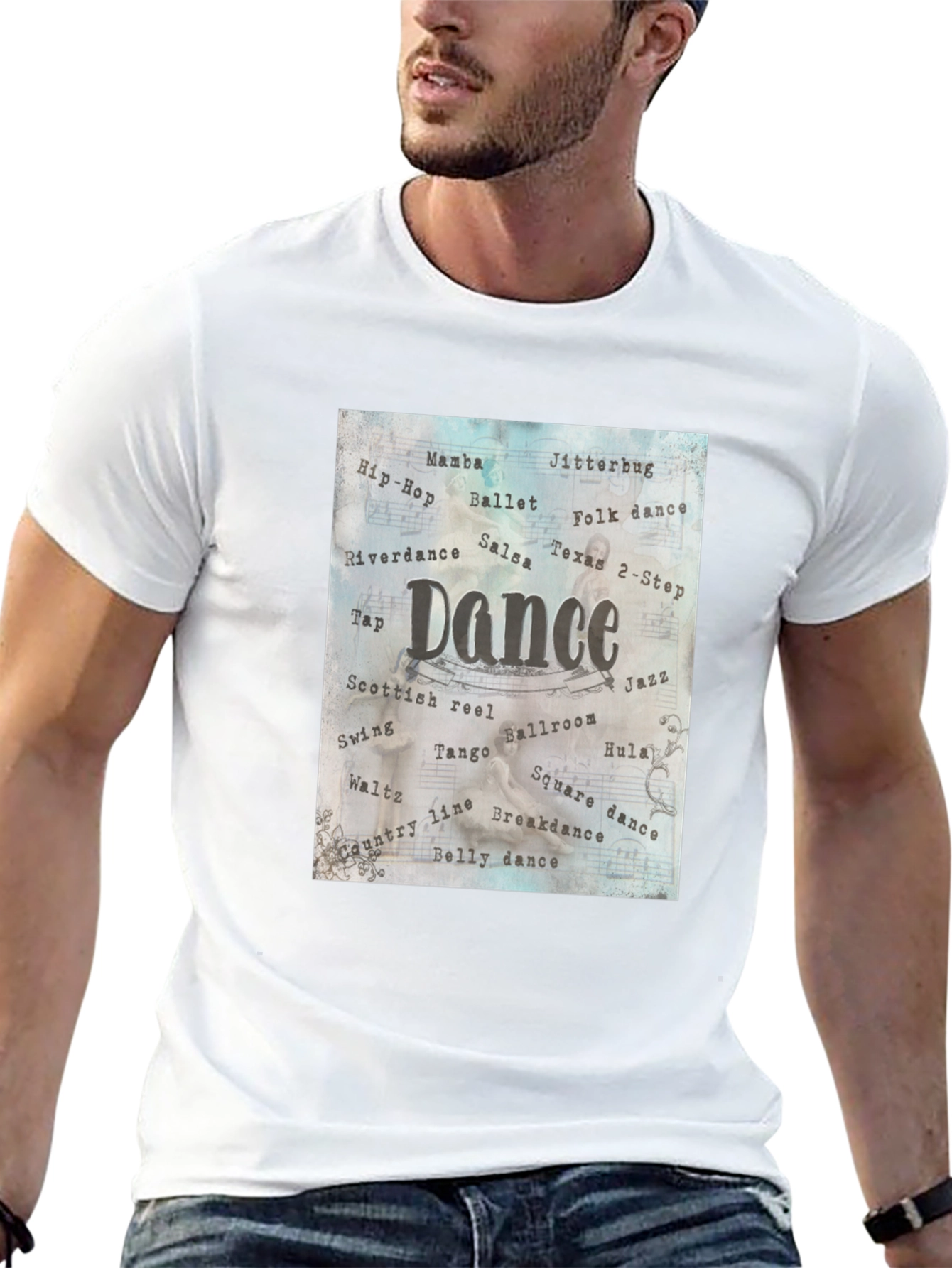 Dance Style Word Art Black T-Shirt