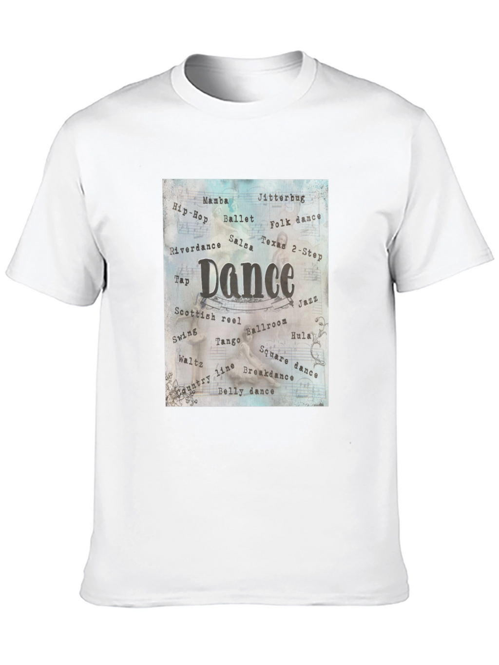 Dance Style Word Art Black T-Shirt