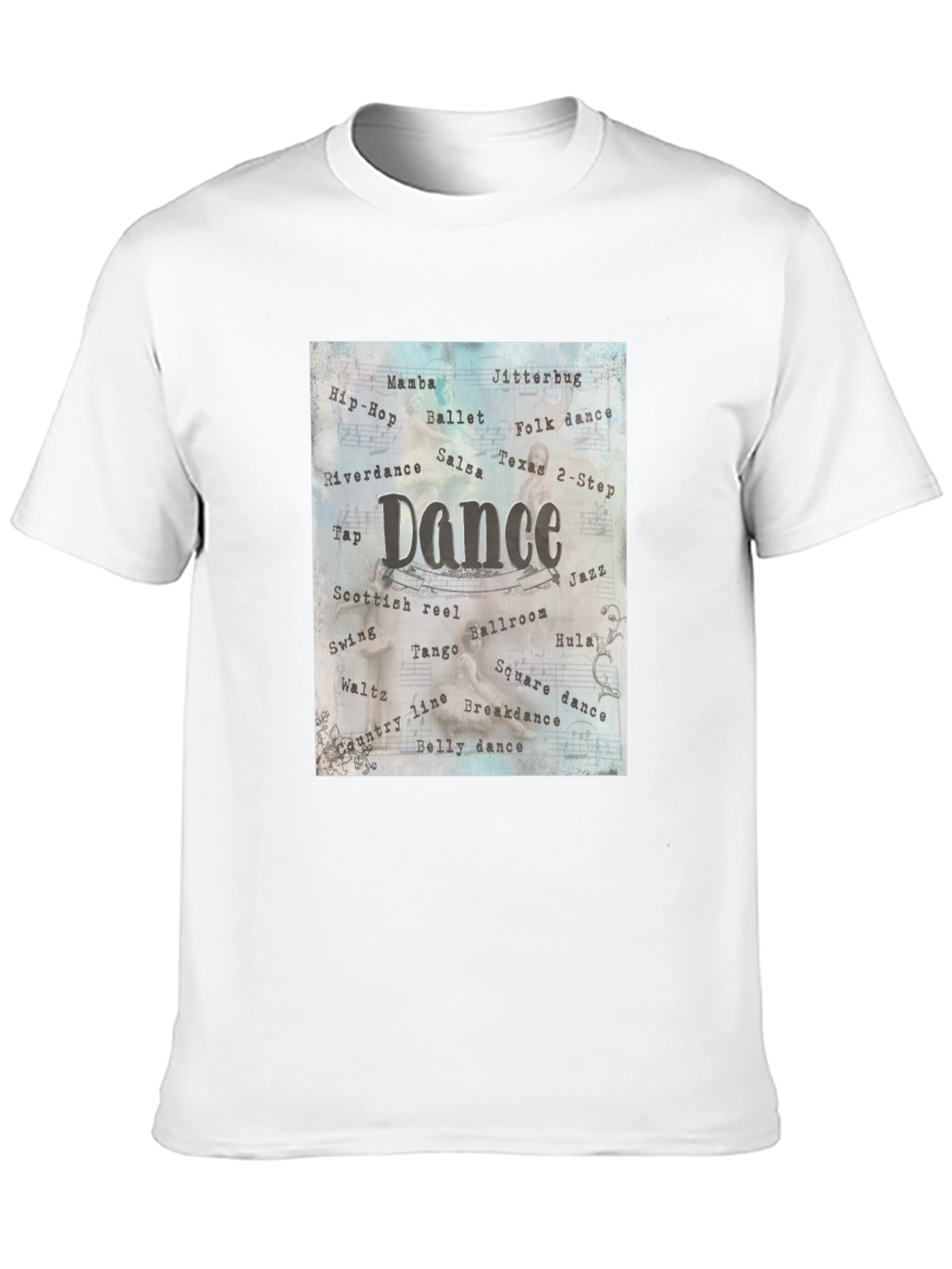 Dance Style Word Art Black T-Shirt