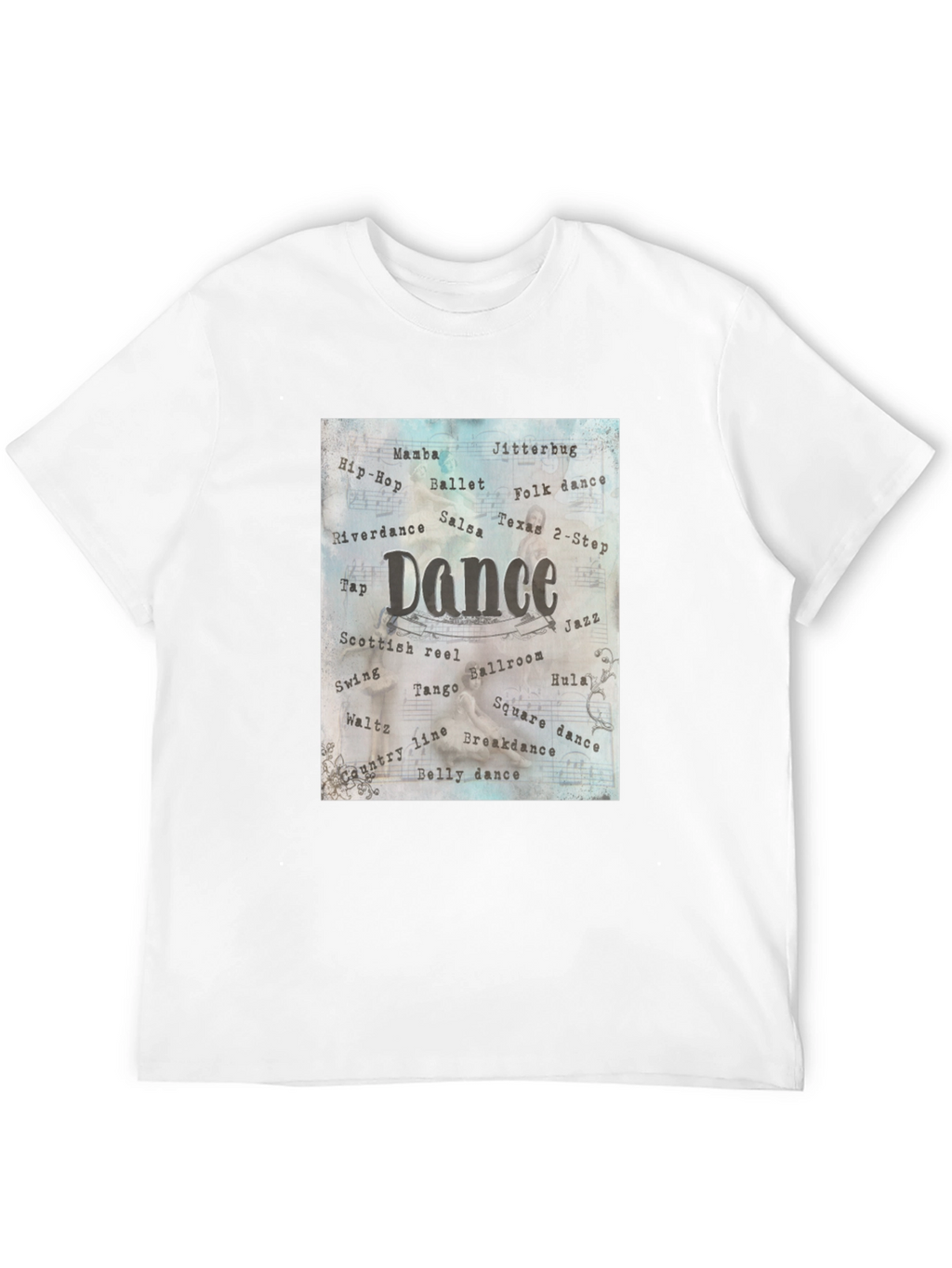 Dance Style Word Art Black T-Shirt