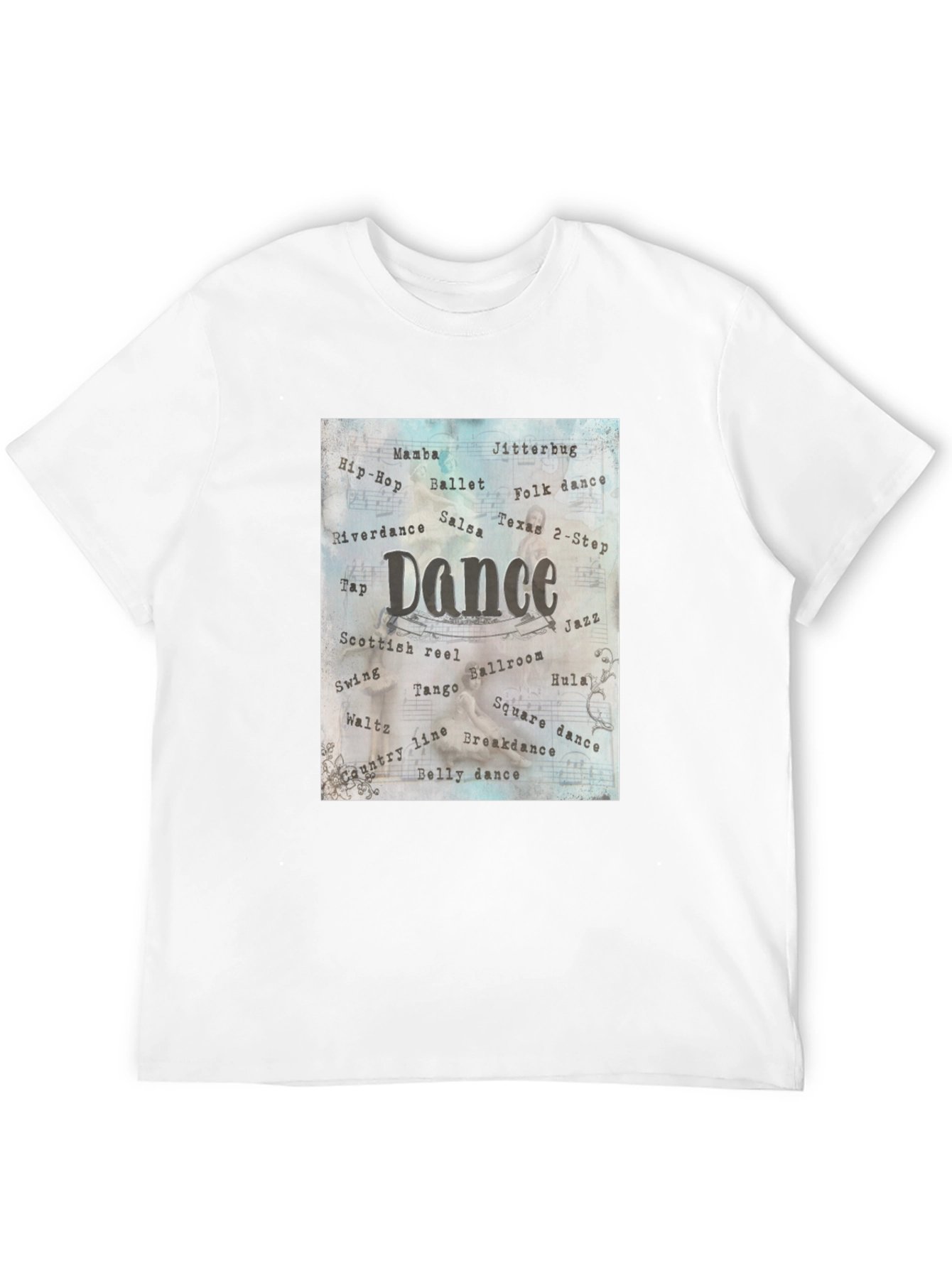 Dance Style Word Art Black T-Shirt