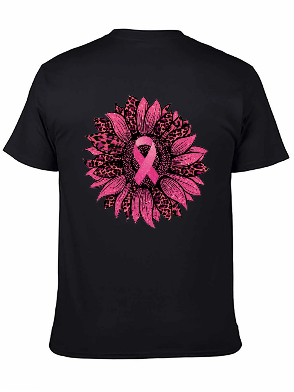 Pink Ribbon Sunflower Breast Cancer Awareness T-Shirt