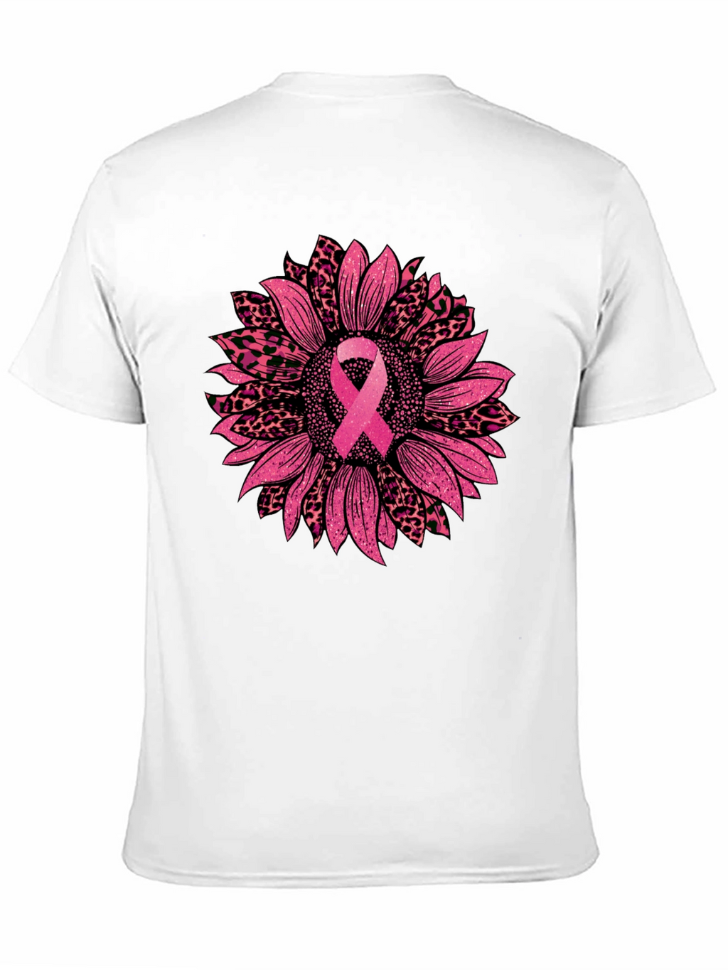 Pink Ribbon Sunflower Breast Cancer Awareness T-Shirt