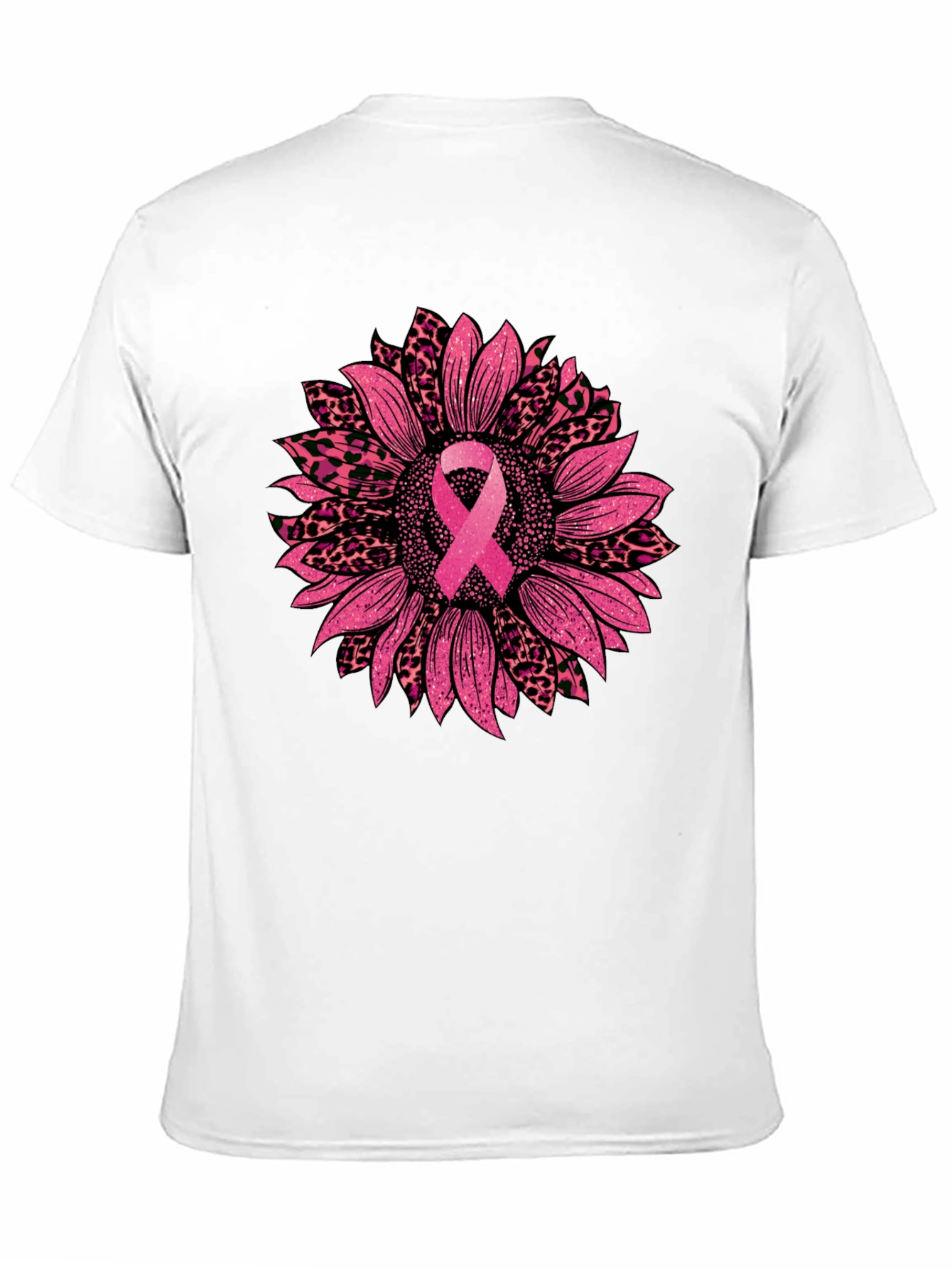 Pink Ribbon Sunflower Breast Cancer Awareness T-Shirt