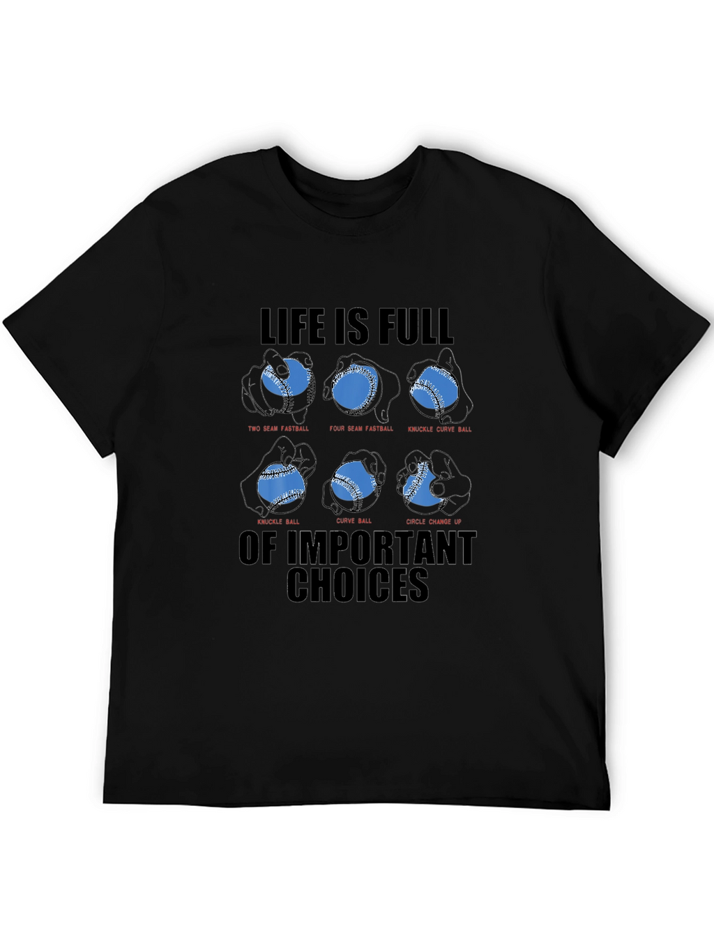 Baseball Pitch Choice Graphic T-Shirt