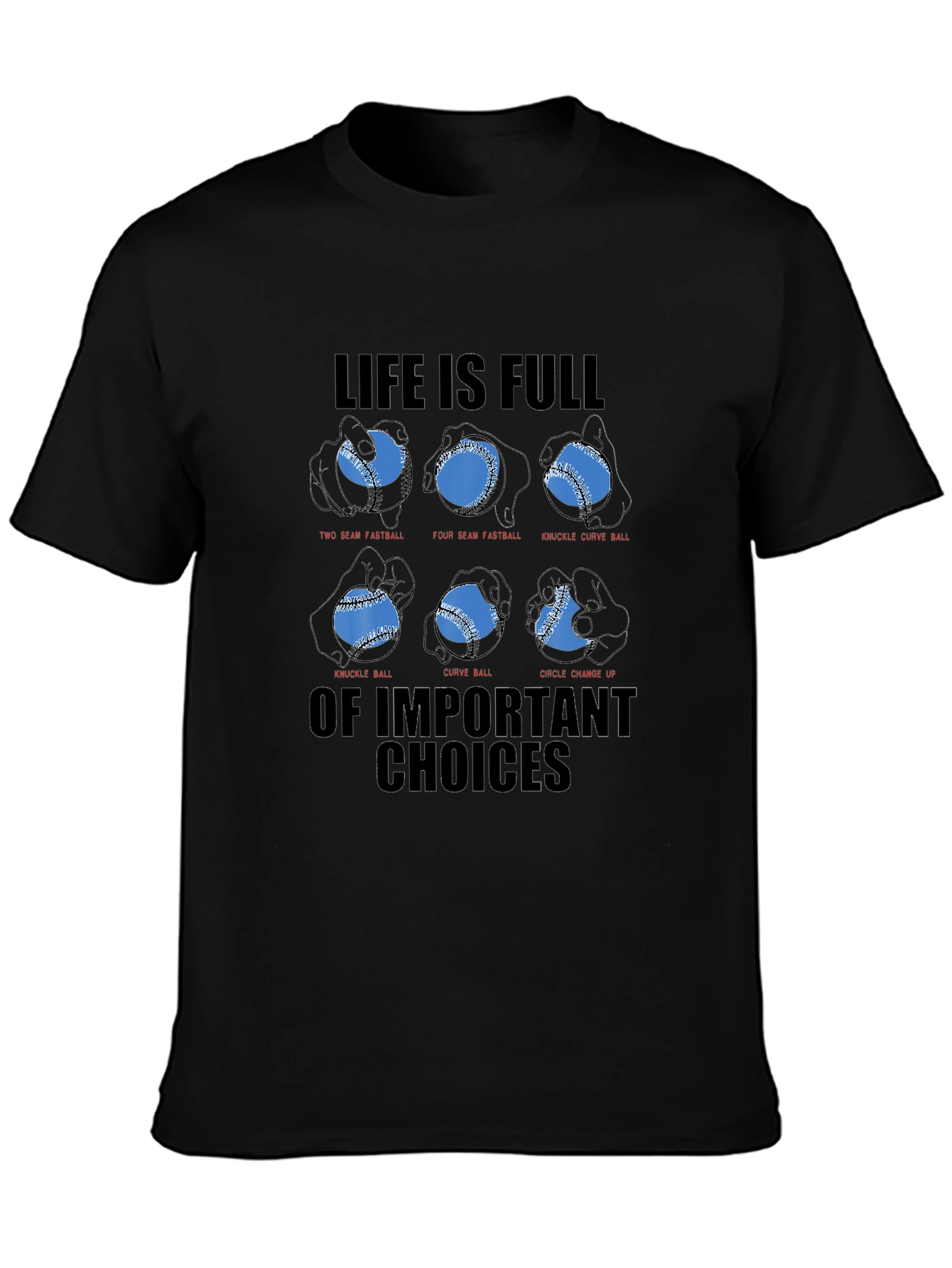 Baseball Pitch Choice Graphic T-Shirt
