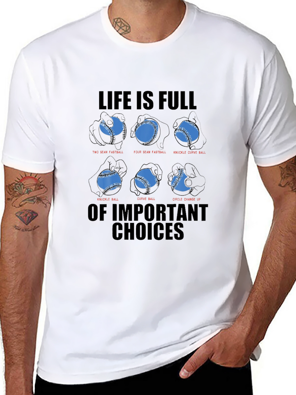 Baseball Pitch Choice Graphic T-Shirt