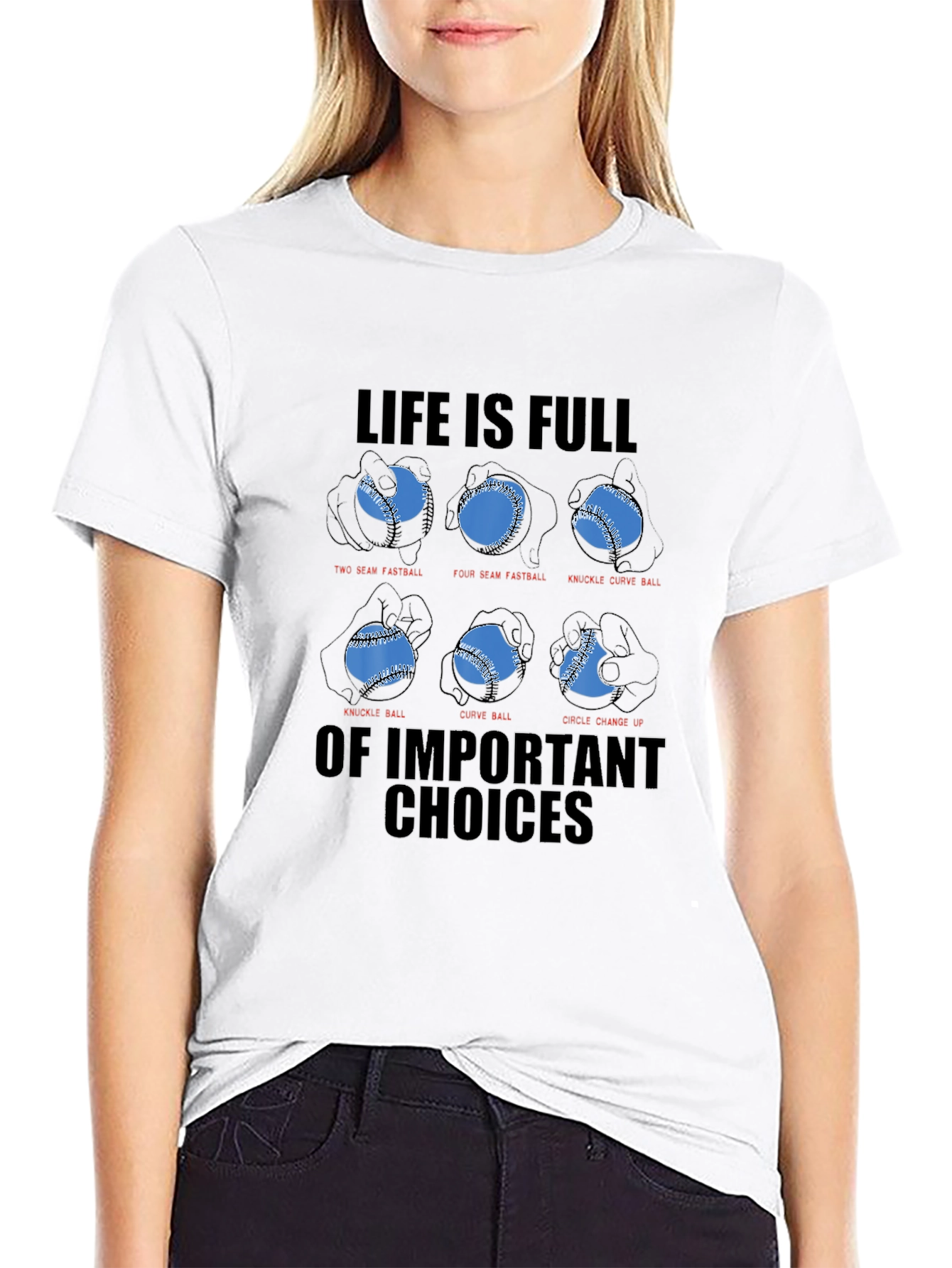 Baseball Pitch Choice Graphic T-Shirt