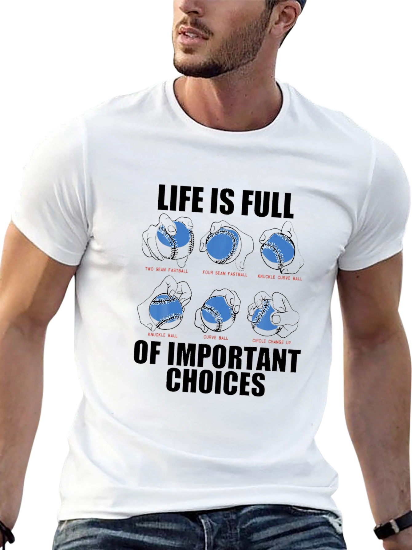 Baseball Pitch Choice Graphic T-Shirt