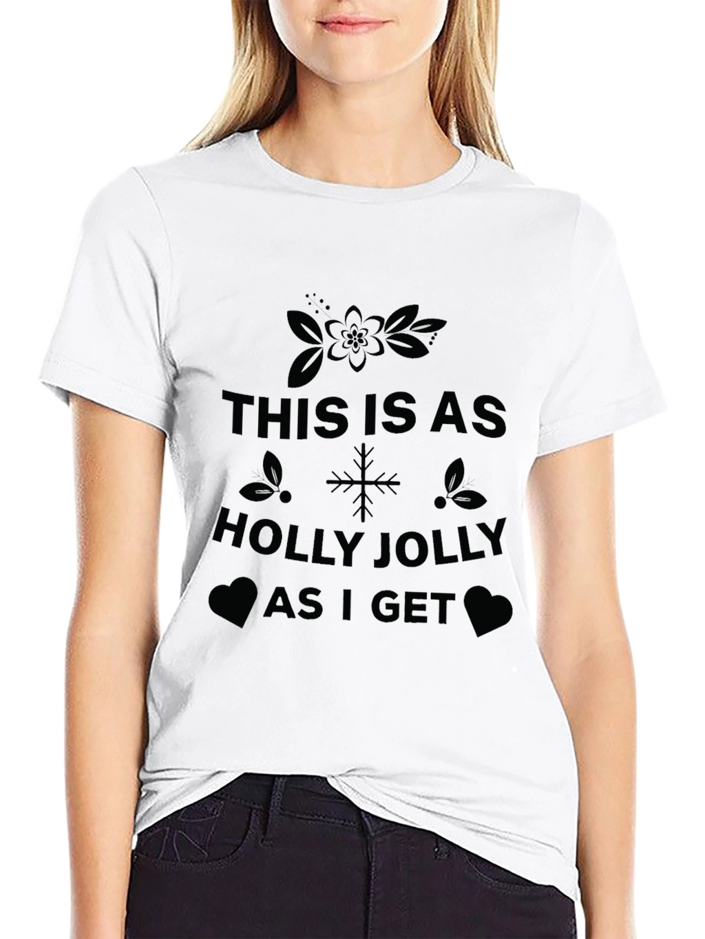 Holly Jolly Christmas T-Shirt - Festive Holiday Tee