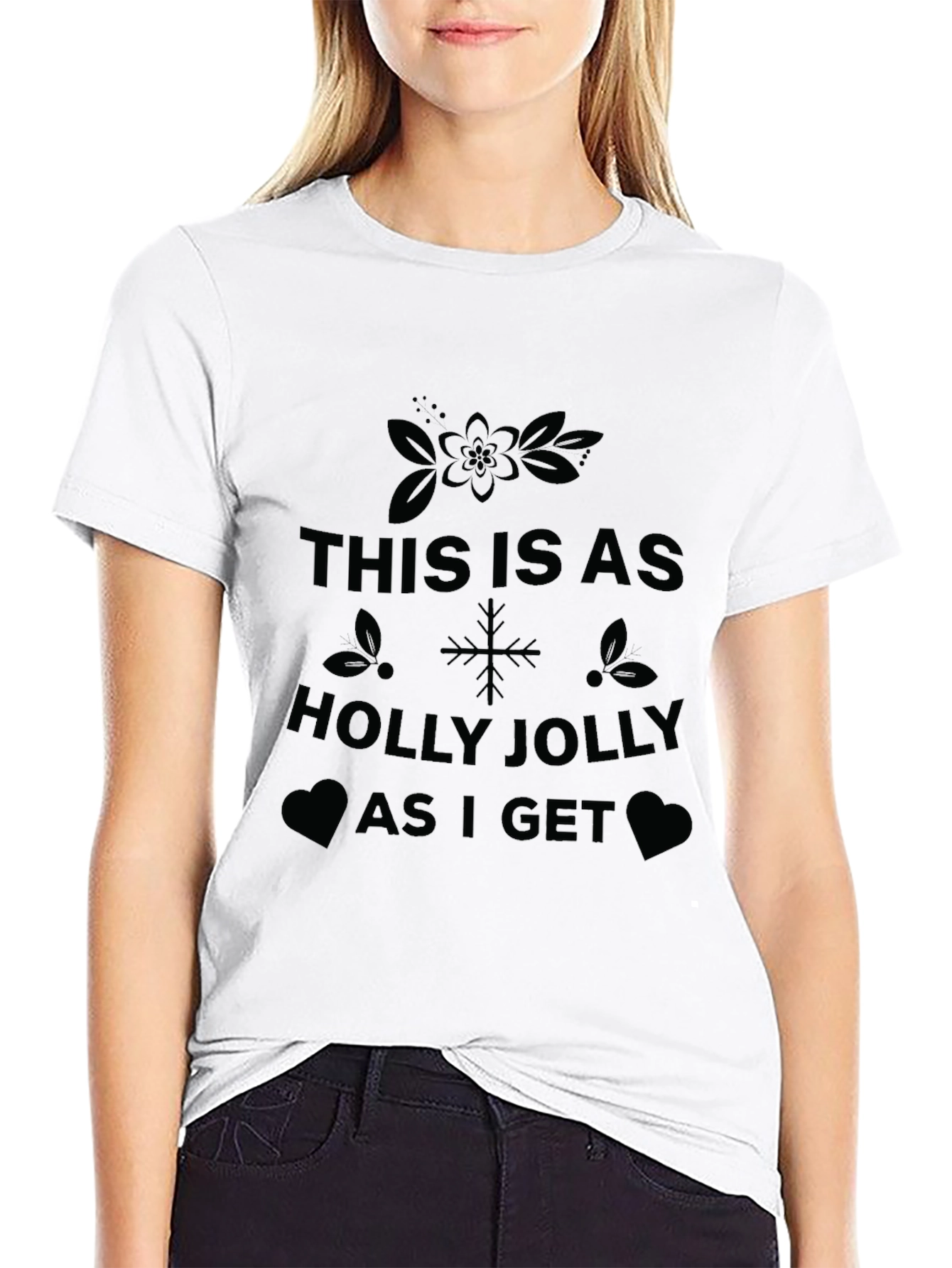 Holly Jolly Christmas T-Shirt - Festive Holiday Tee