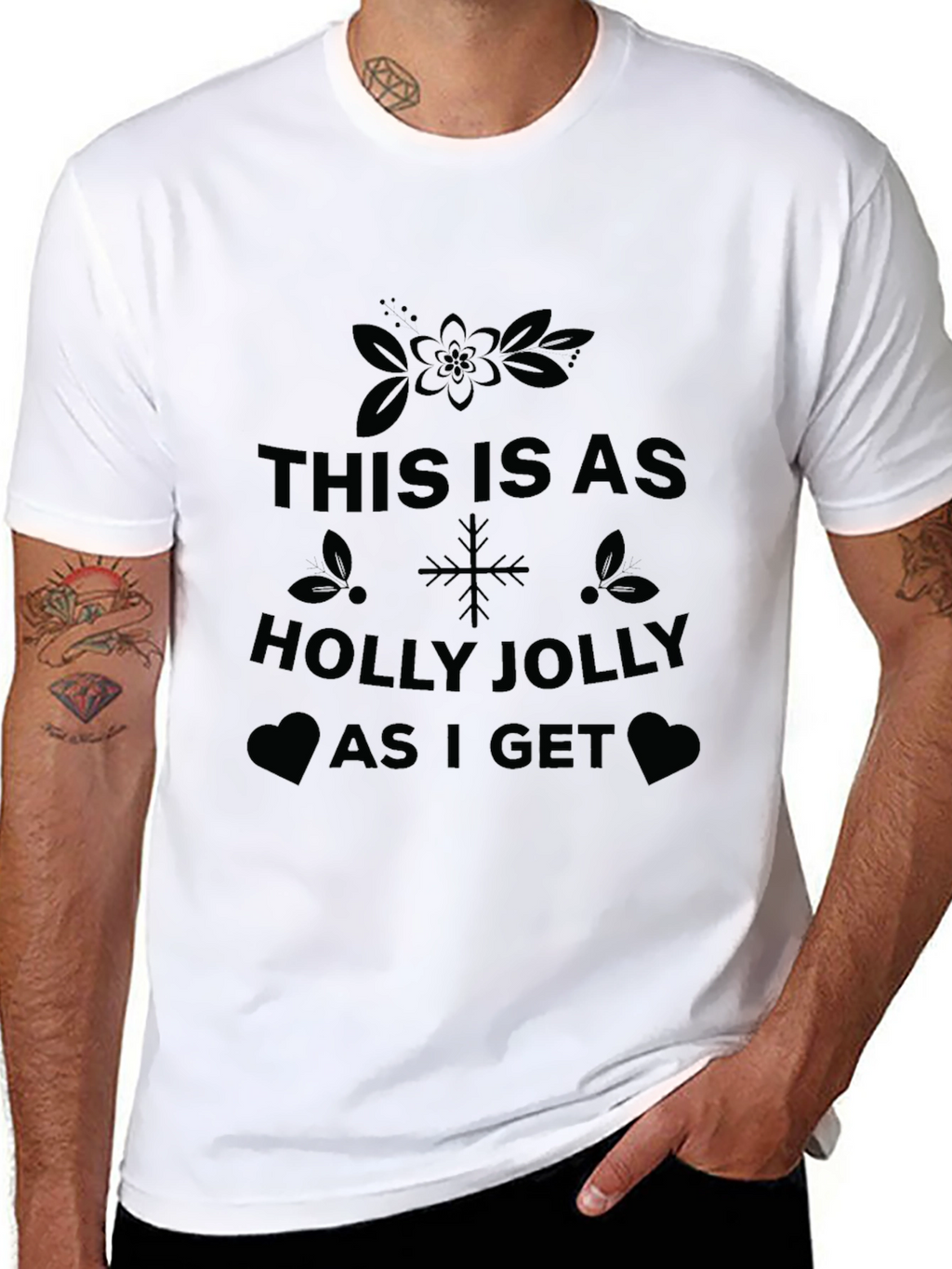 Holly Jolly Christmas T-Shirt - Festive Holiday Tee