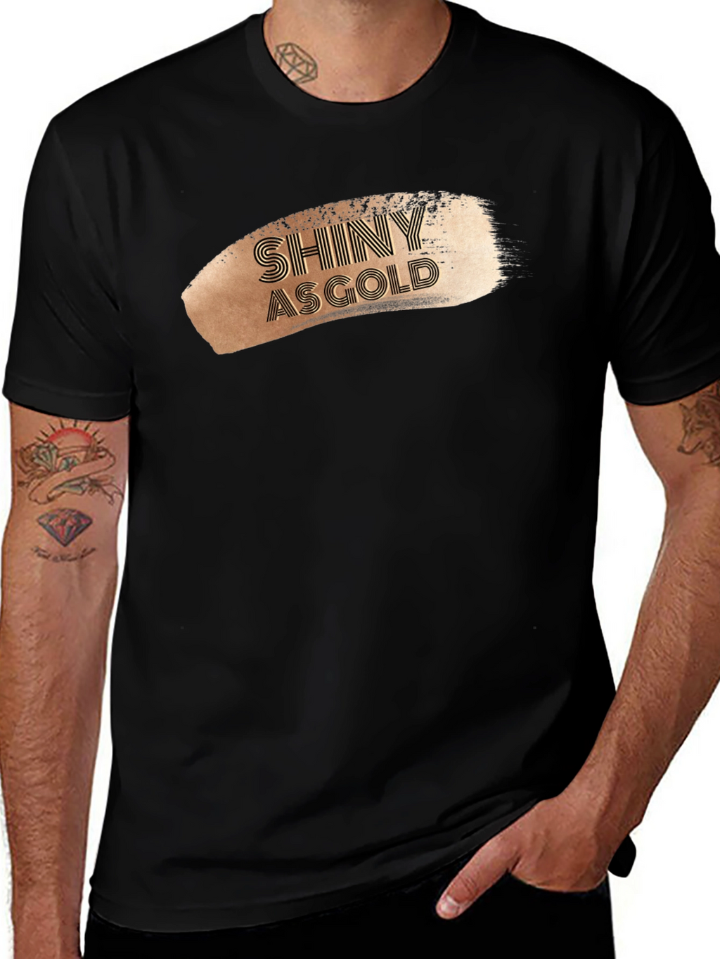 Shiny As Gold Graphic Tee - Stylish Mens T-Shirt