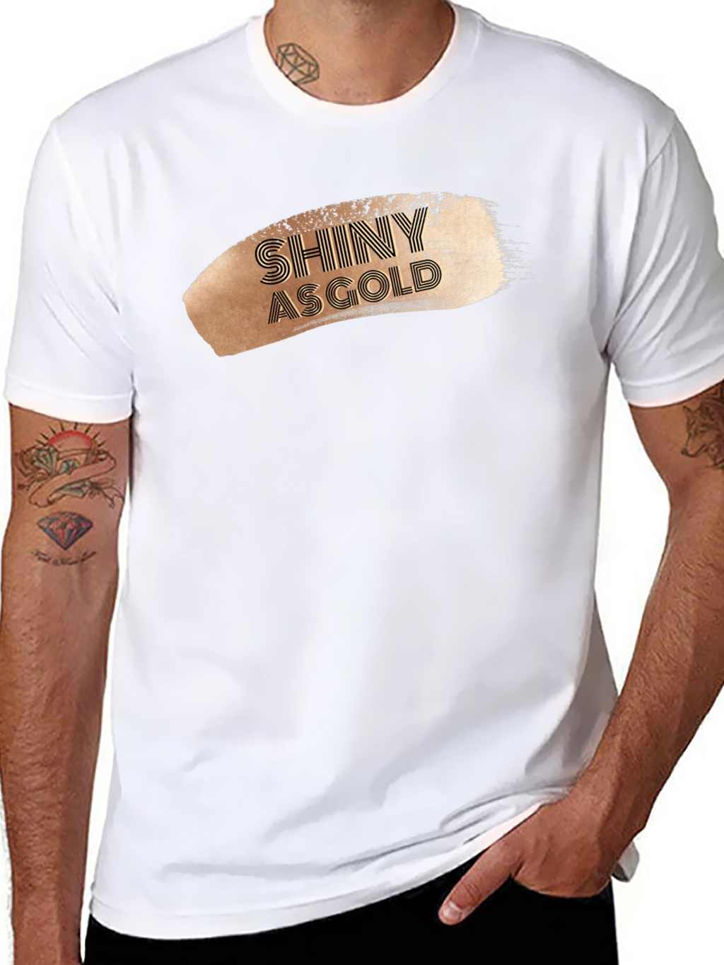 Shiny As Gold Graphic Tee - Stylish Mens T-Shirt