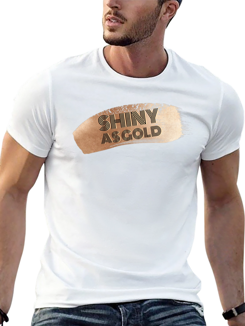Shiny As Gold Graphic Tee - Stylish Mens T-Shirt