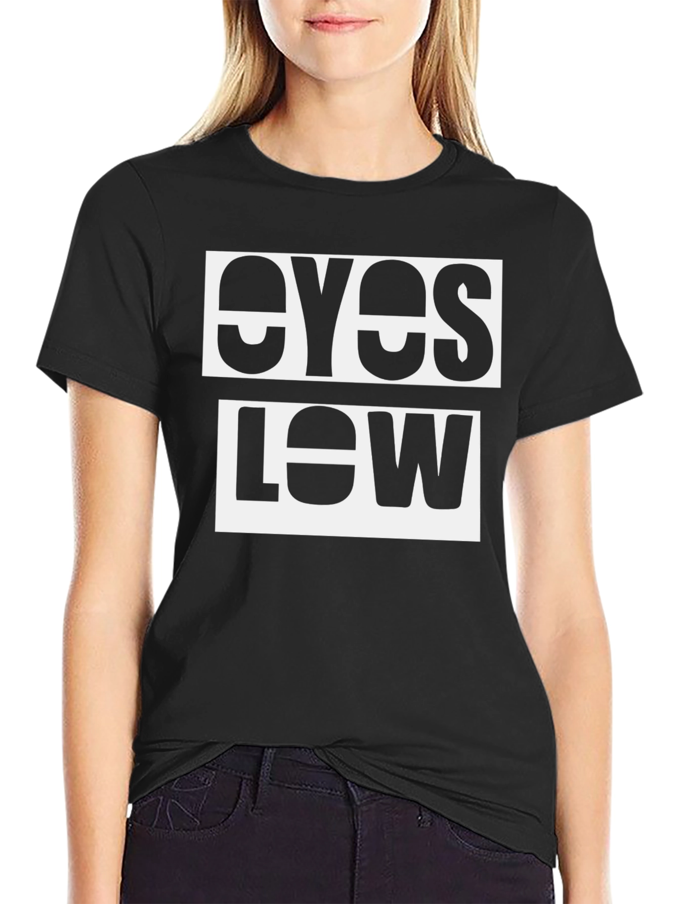 Eyes Low Graphic Tee - Modern Black T-Shirt