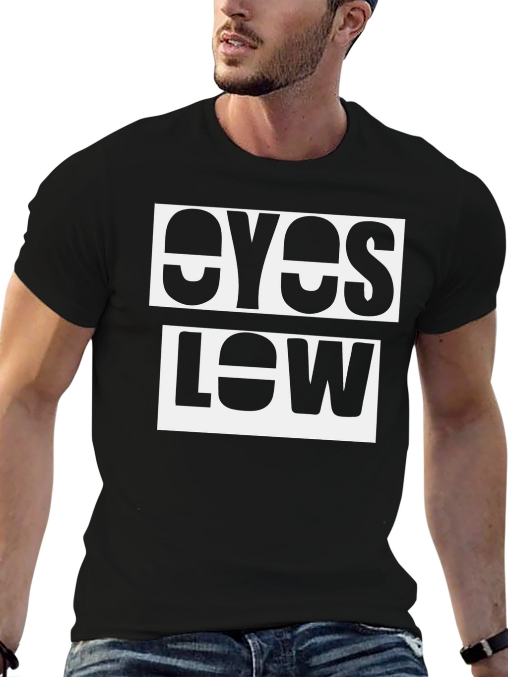 Eyes Low Graphic Tee - Modern Black T-Shirt