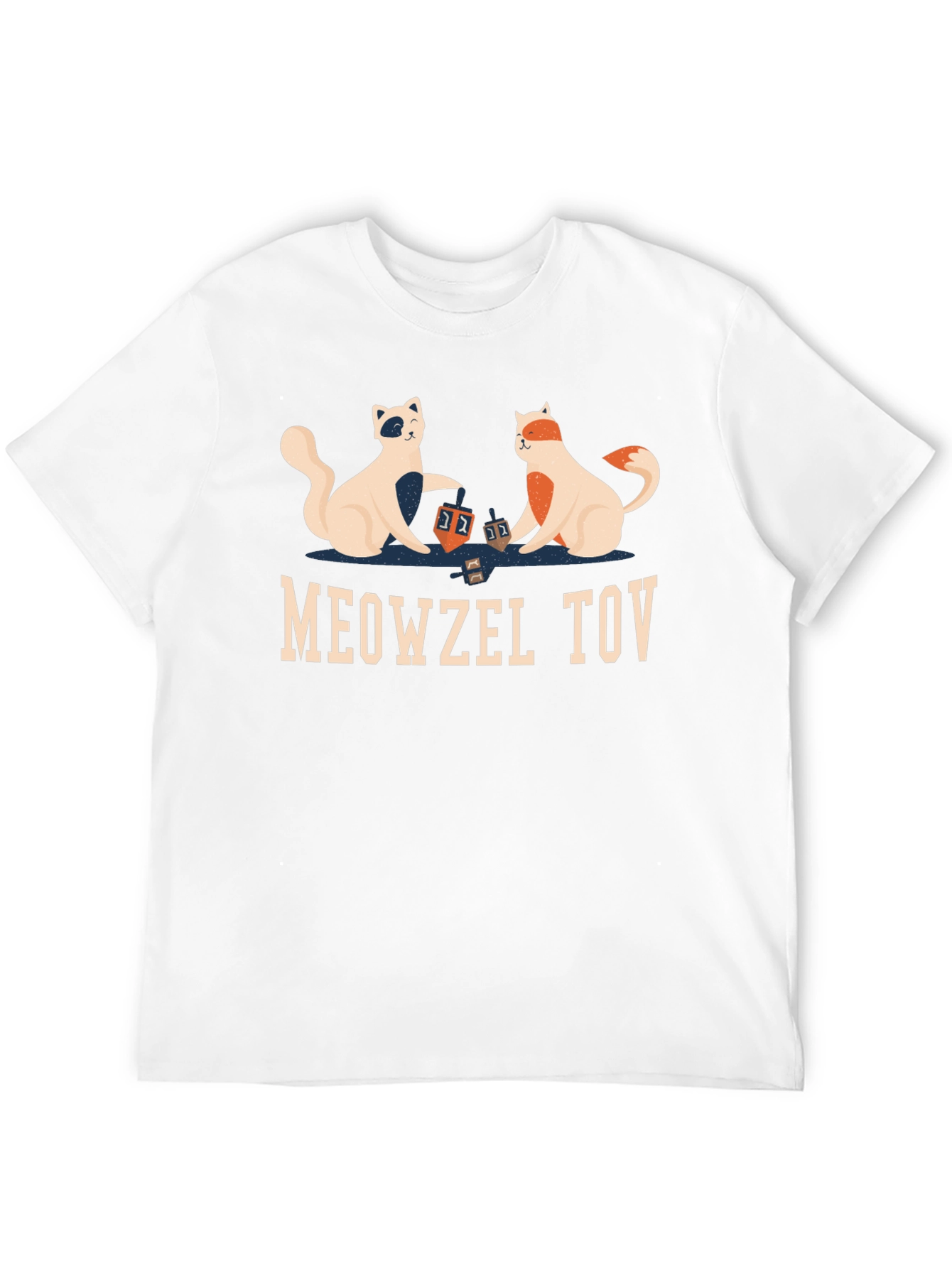 Meowzel Tov Hanukkah Cats Mens Black T-Shirt