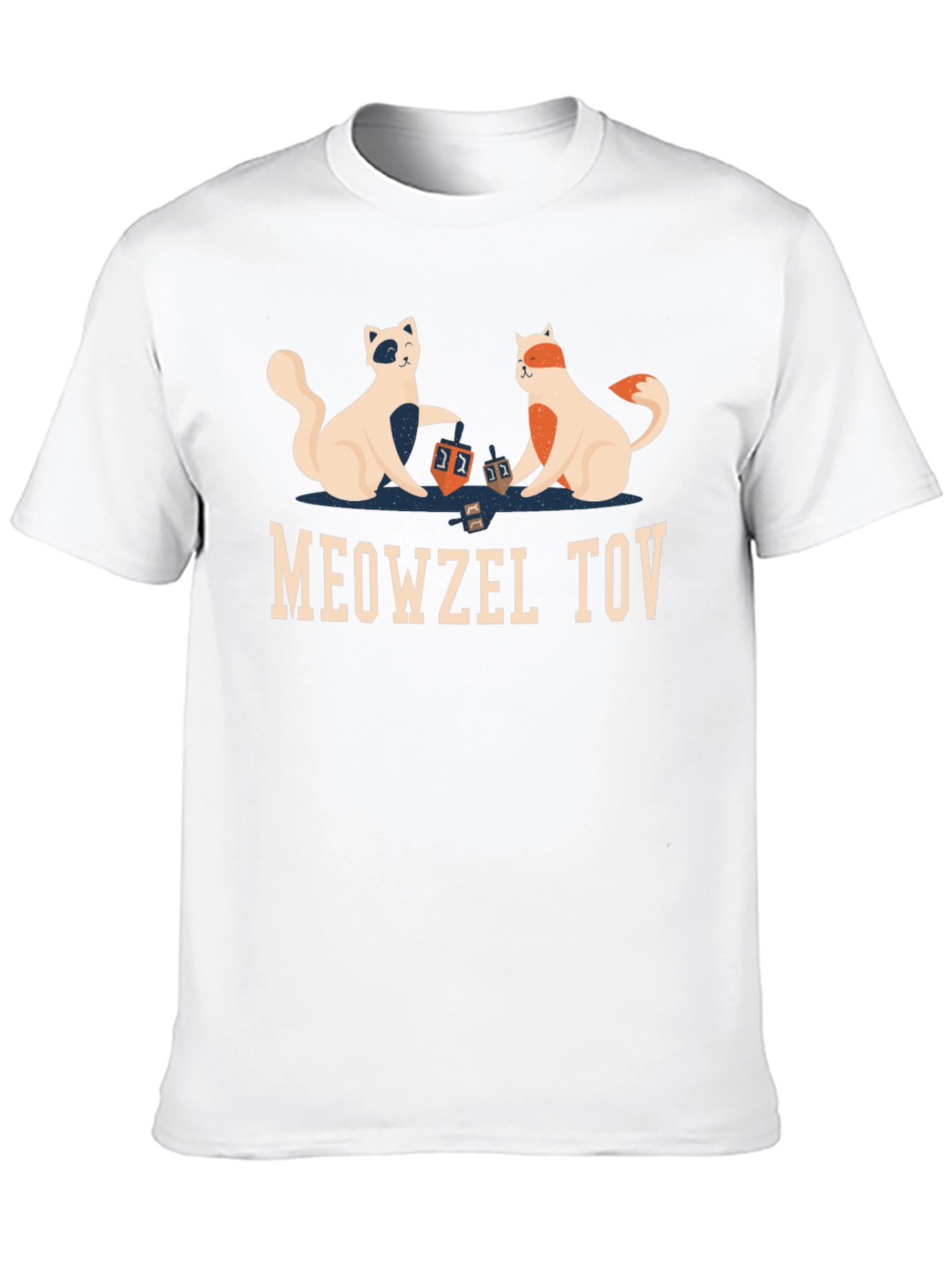 Meowzel Tov Hanukkah Cats Mens Black T-Shirt