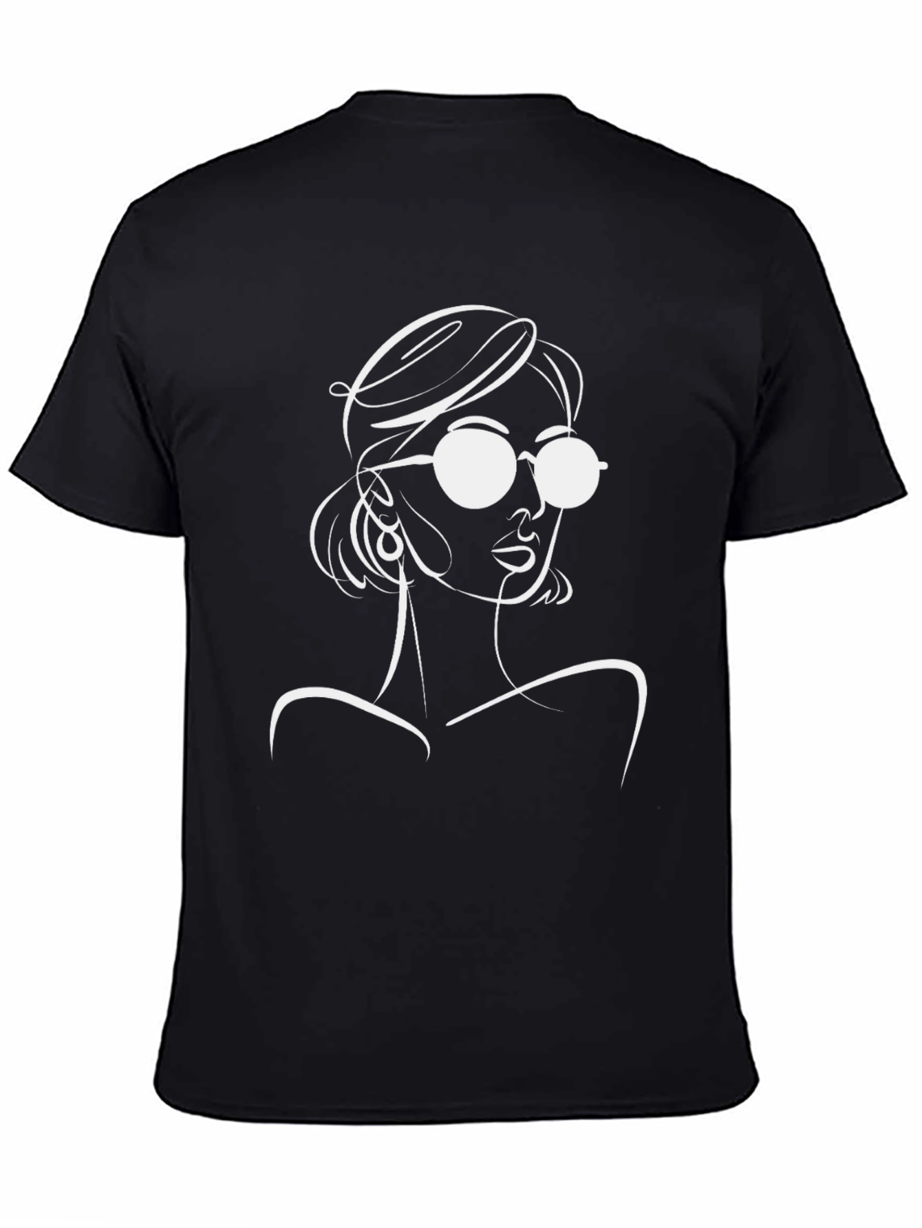 Stylish Black T-Shirt with Woman Graphic