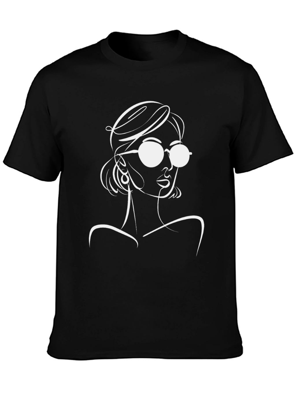 Stylish Black T-Shirt with Woman Graphic