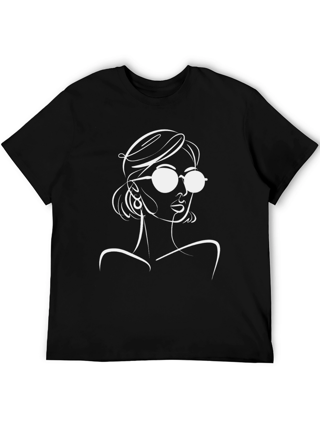 Stylish Black T-Shirt with Woman Graphic