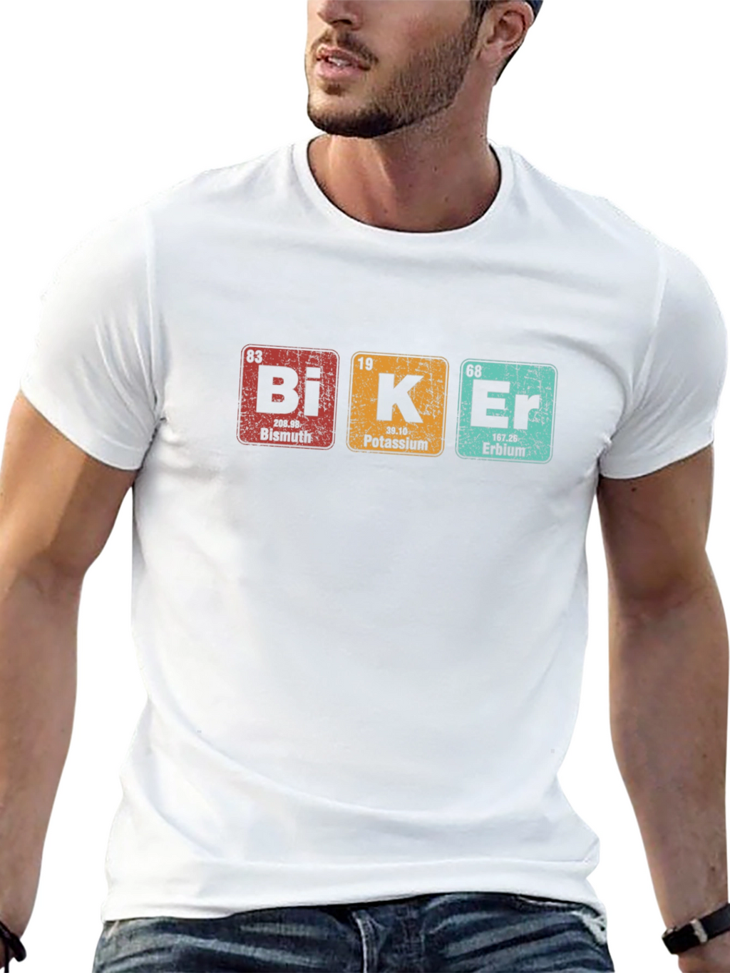 Biker Periodic Table Elements Graphic T-Shirt