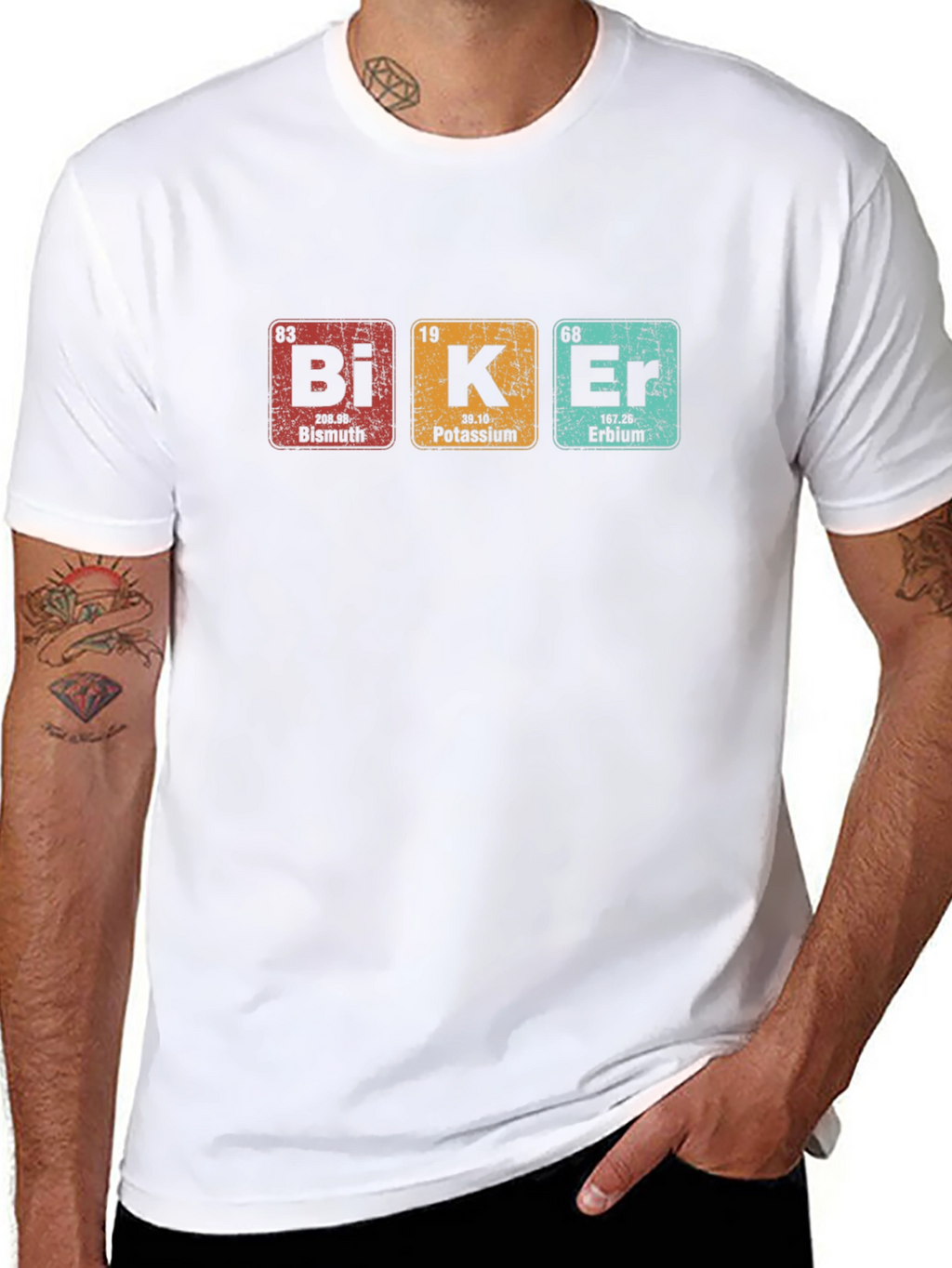 Biker Periodic Table Elements Graphic T-Shirt